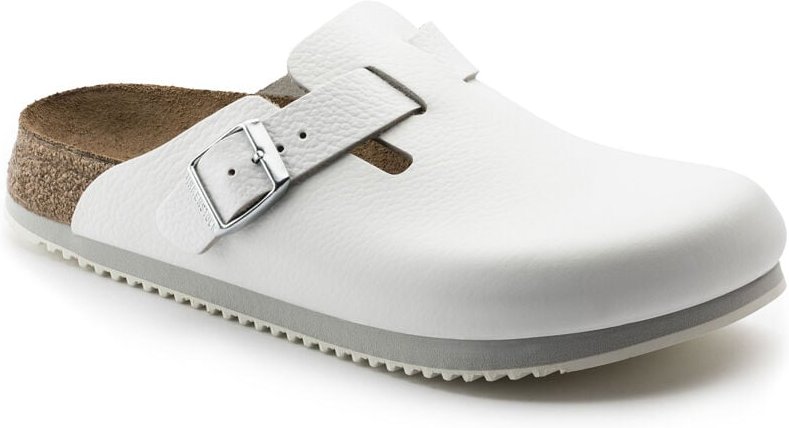 Birkenstock - Clog Boston Super Grip, Naturleder, weiß, Weite normal, Größe 46