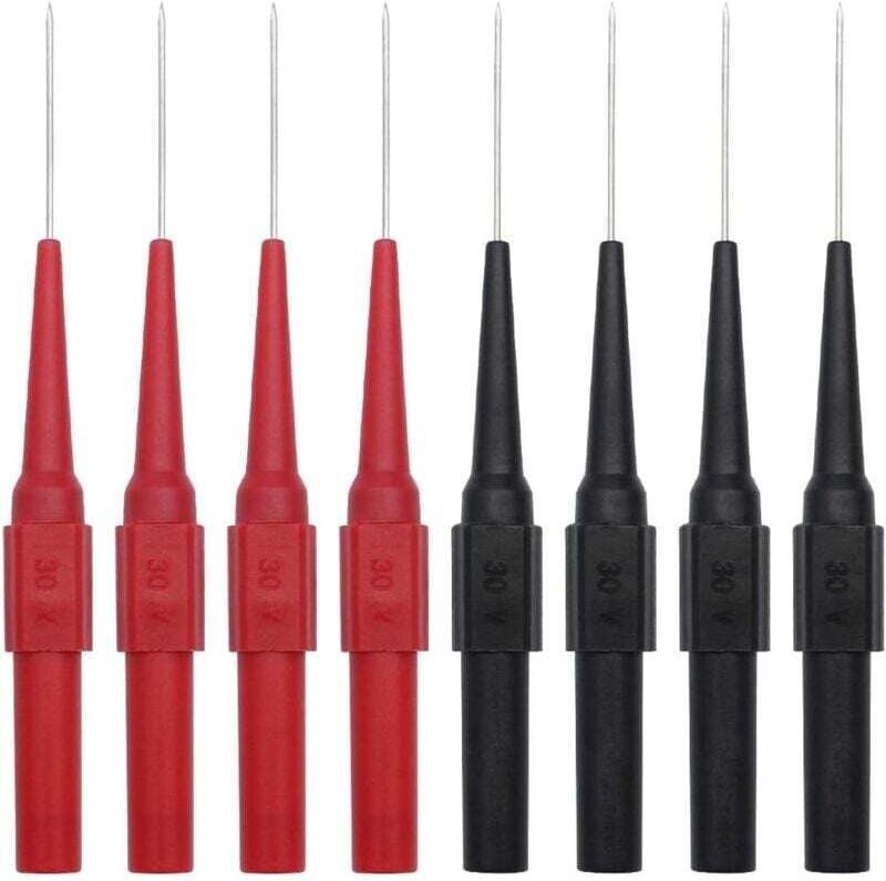 Satz mit 8 Multimeter-Prüfspitzen, feine Edelstahlspitze 0,7 x 20 mm, zum Bohren von Isolierungen, für professionelle El...