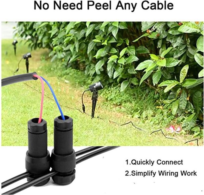 20 Stück Niederspannungs-Abzweigverbinder, wasserdicht, 12–20 Gauge, für Wegeleuchten, Strahler, Flutlicht und Bodenleuc...