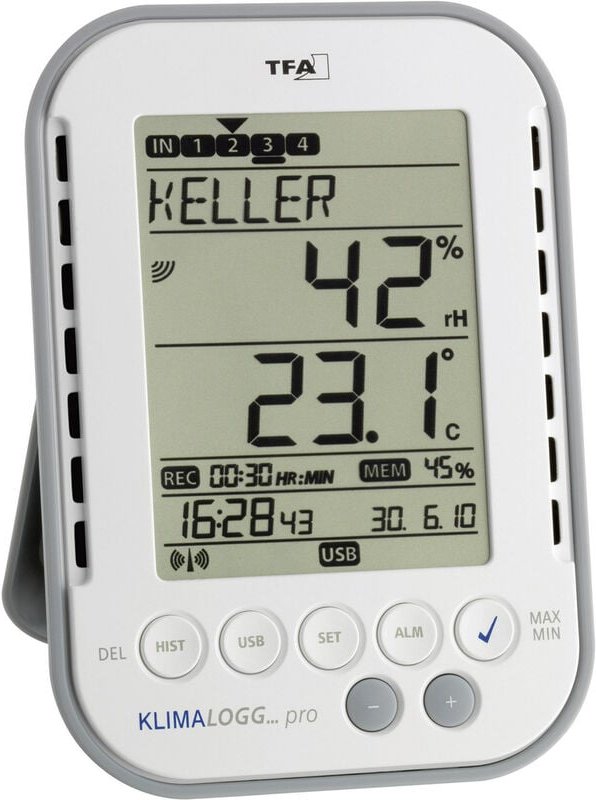 KlimaLogg Pro Luftfeuchtemessgerät (Hygrometer) 1 % rF 99 % rF Datenlogger und Funk-US - Tfa Dostmann