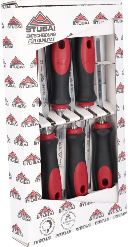Spezial-Stemmeisen-Satz mit 2K-Kunststoffheft 6-teilig - Stubai