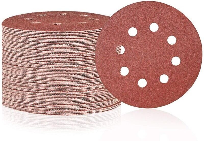 50 Stück 8-Loch-Schleifscheiben, Körnung 80, verschleißfestes Schleifpapier für Exzenterschleifer für Holz, Metall, Marm...