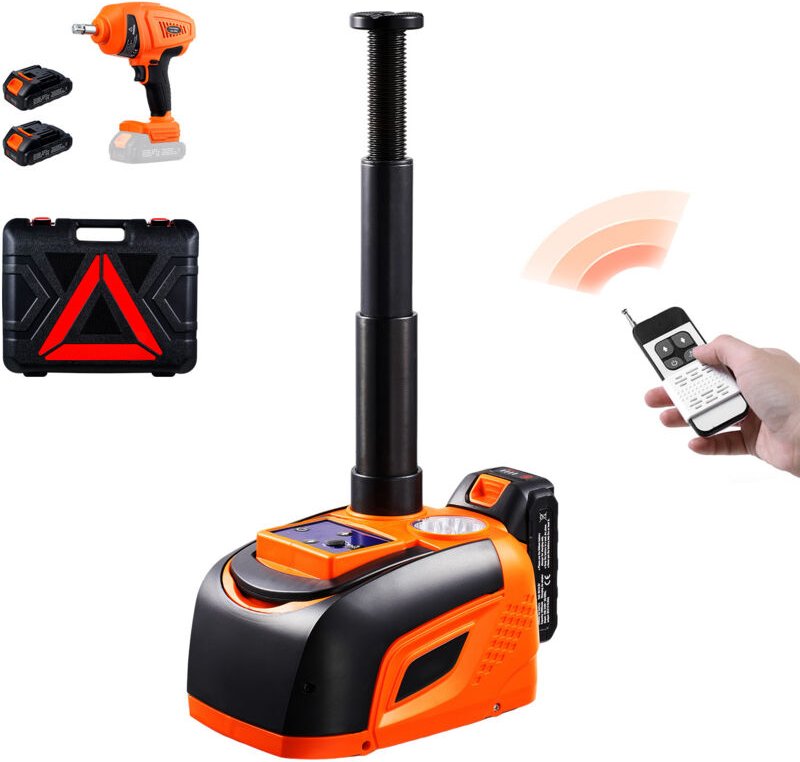 Mophorn Elektrischer Wagenheber, 5 Tonnen/11000 lbs, mit elektrischem Schraubenschlüssel, LED-Licht und Fernbedienung, t...