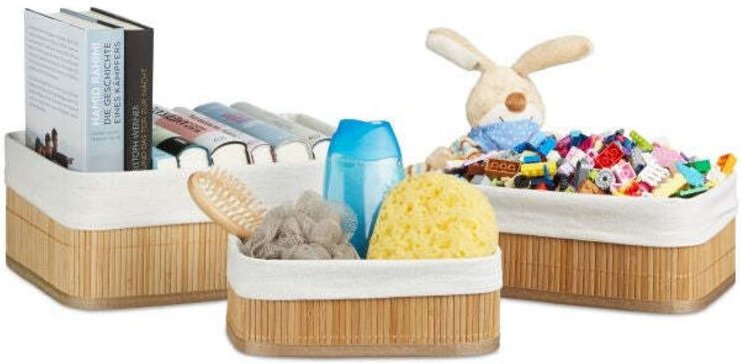 Dreiteiliger regalkorb aus bambus 8831