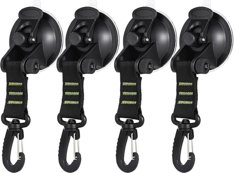 CCYKXA 4-teiliger Saugnapf-Anker mit Zurrhaken-Befestigung, Saugnapf-Autohaken, Auto-Seitenzelte, Camping-Planenzubehör,...