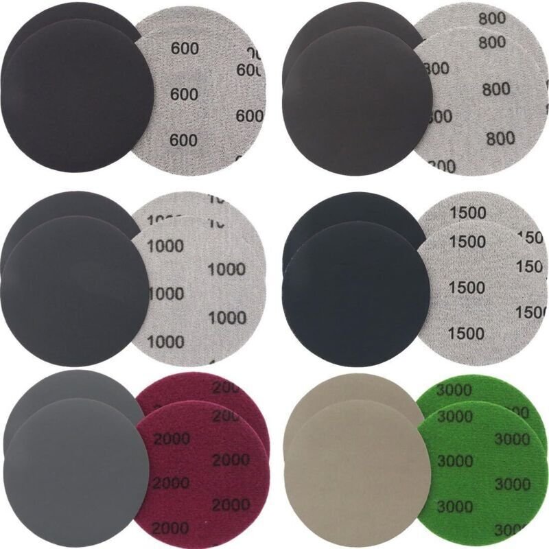 Set mit 24 Teilen: 75-mm-Nass-/Trockenschleifpapier für Karosserien, runde Schleifscheiben, Exzenterschleifteller, Schei...