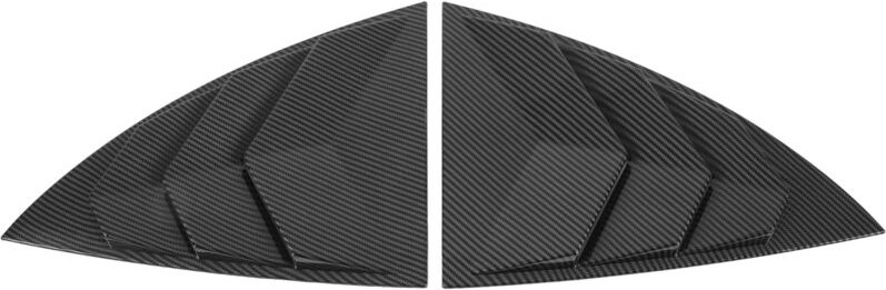 Fockety Lereal Fensterspoiler für Model y, 2 dreieckige glatte Trennelemente, Lereal Fensterlamellentrenner (Kohlefasero...