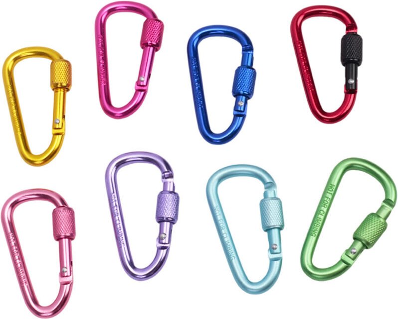 Karabiner, 3,1 x 5,8 cm, 8er-Set, farbig, für Outdoor-Rucksäcke und Wasserflaschen, Muttern aus Aluminiumlegierung, Klet...