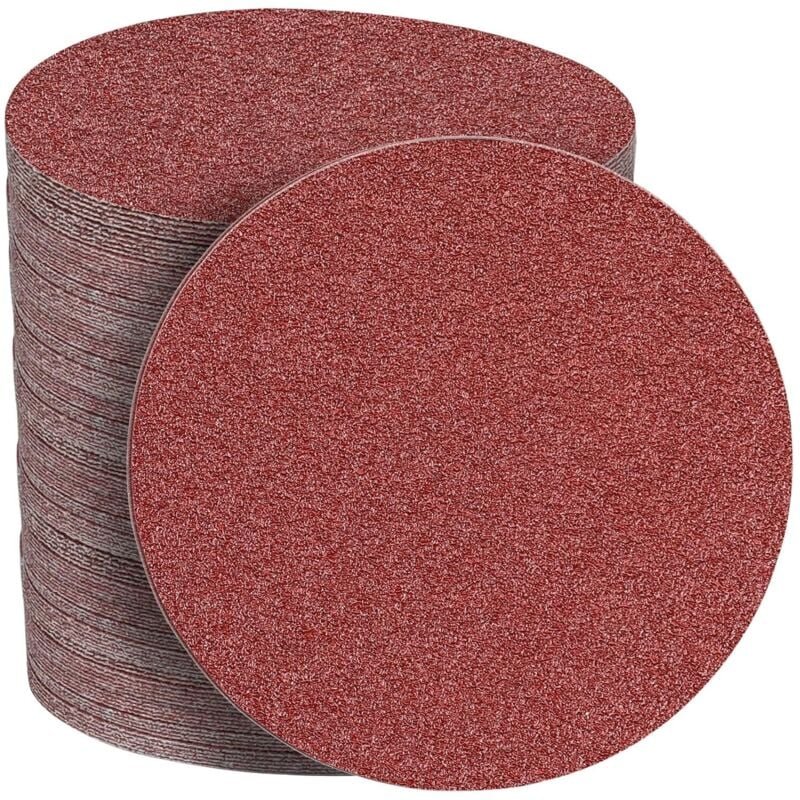 150-mm-Schleifscheiben, Körnung 80, Schleifpapier, 30 Stück, ohne Löcher, Schleifscheiben für Exzenterschleifer