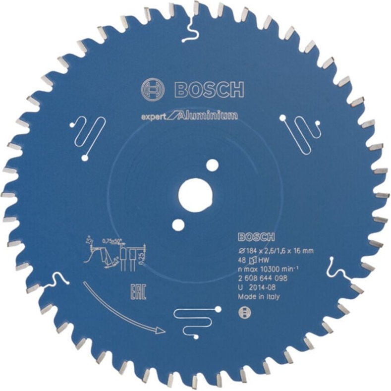 Kreissägebl. für Aluminium, 184 x 16 x 2,6 mm, 48 z - Bosch