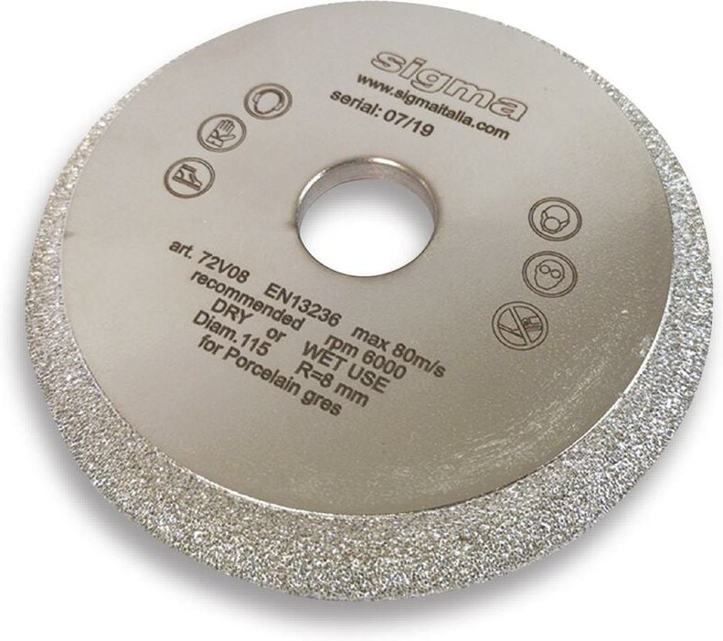 SCHLEIFSCHEIBEN 72V10S Ø 115 mm RADIUS 10 FÜR SIGMA JOLLY EDGE 37A1D 37A1PD