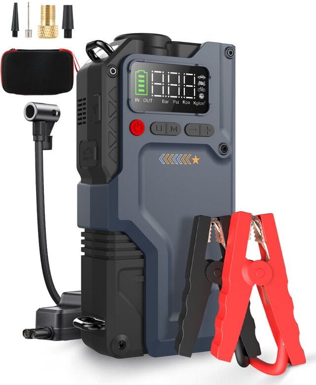 Starthilfe Powerbank 6000A Spitzenstrom Tragbare 12V Auto Starthilfe für 8.5L Benzin und 7.0L Dieselmotor Starthilfegerä...