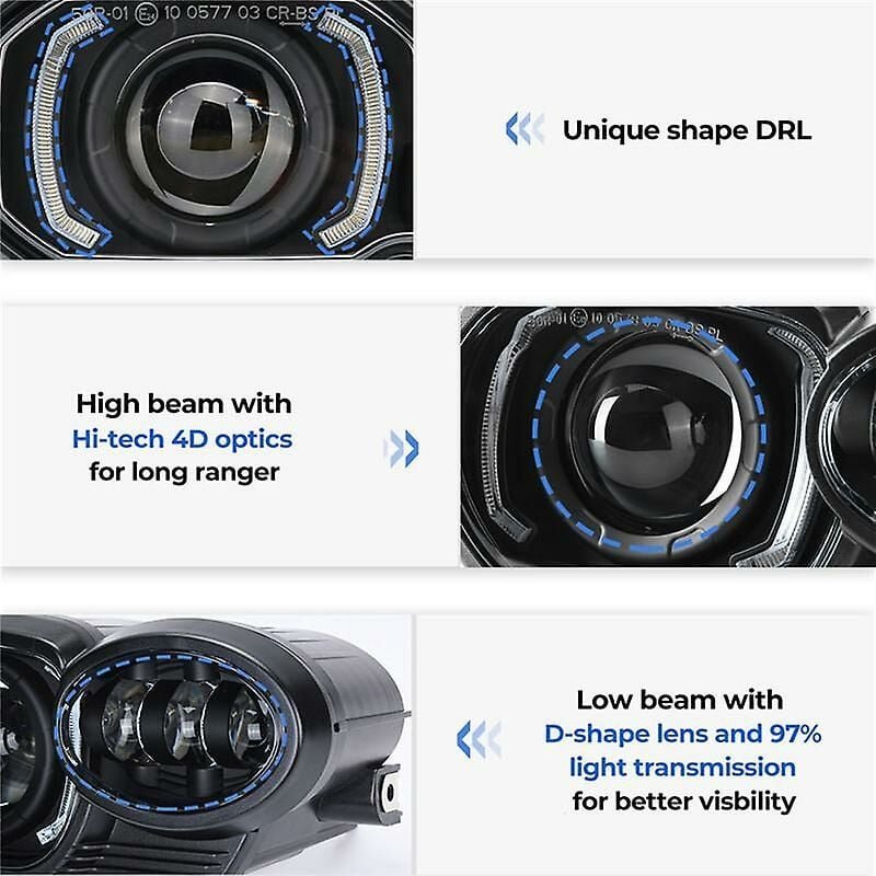 Motorrad-LED-Scheinwerfer für F650gs 2008–2017 (Doppelzylinder), LED-Scheinwerfer-Baugruppe
