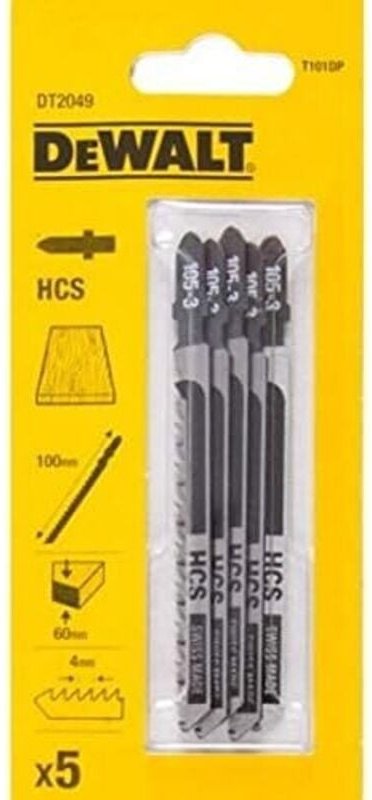 DT2049-QZ hcs Säbelsägeblatt 100 x 4 mm 5 Stück Holz - Dewalt