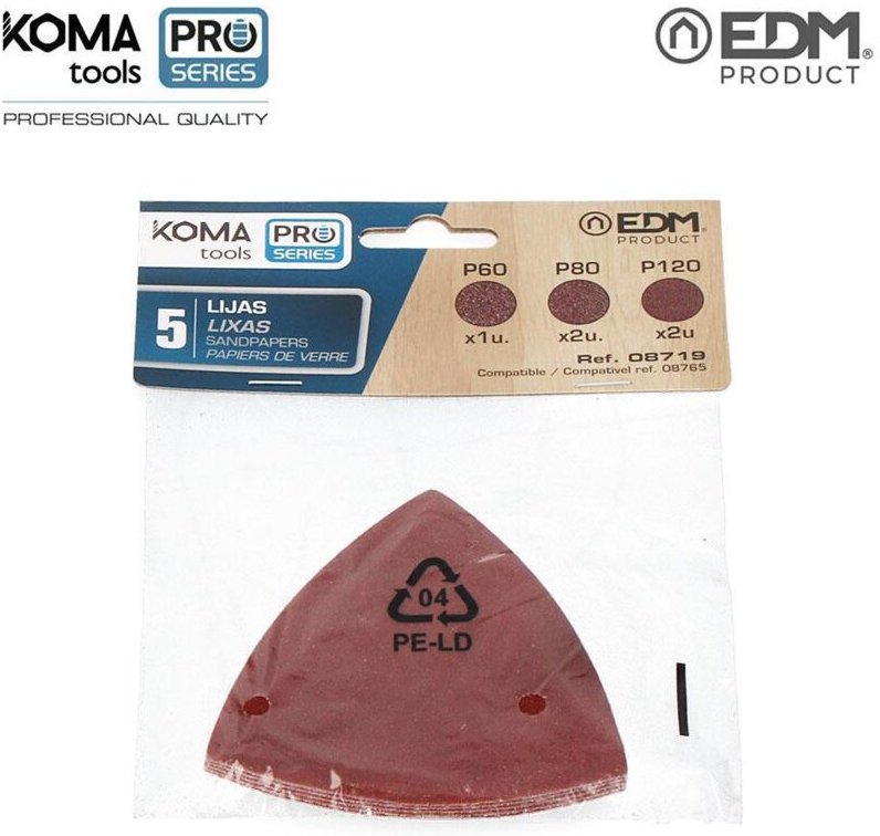 Packung mit 5 Schleifpapieren für Multitool 08765 KomaTools