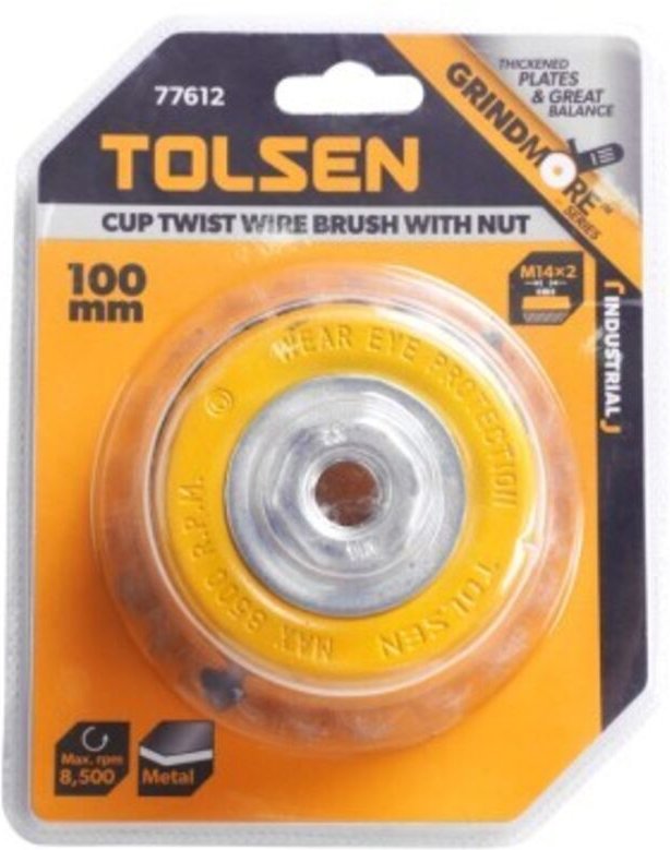 Gedrehte Topfbürstenmutter 75 mm, TOLSEN.