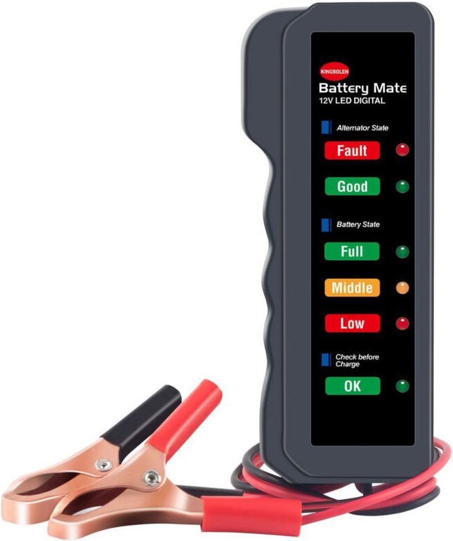 Auto-Batterie-Alternator-Tester 12V LED Ladeanalysator für den Zustand der Autobatterie mit Kupferclip, digitaler Altern...