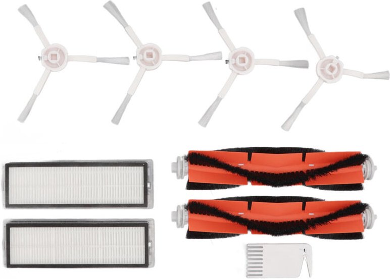 Eosnow Bürstenfilter, weißes Flachkamm-Set für Xiaomi 1C, Dreame F9, Xiaomi 1T, Mi Robot Vacuum Mop Ersatz