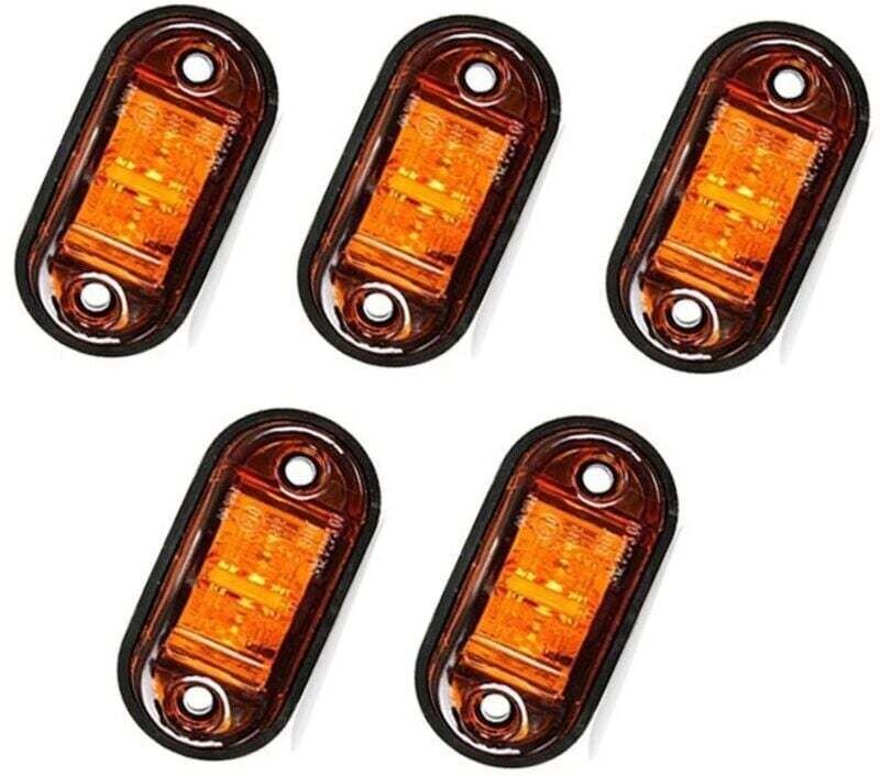 Cinq feux de position latéraux à LED, feux de position orange universels avant et arrière, 12V/24V, adaptés aux remorque...