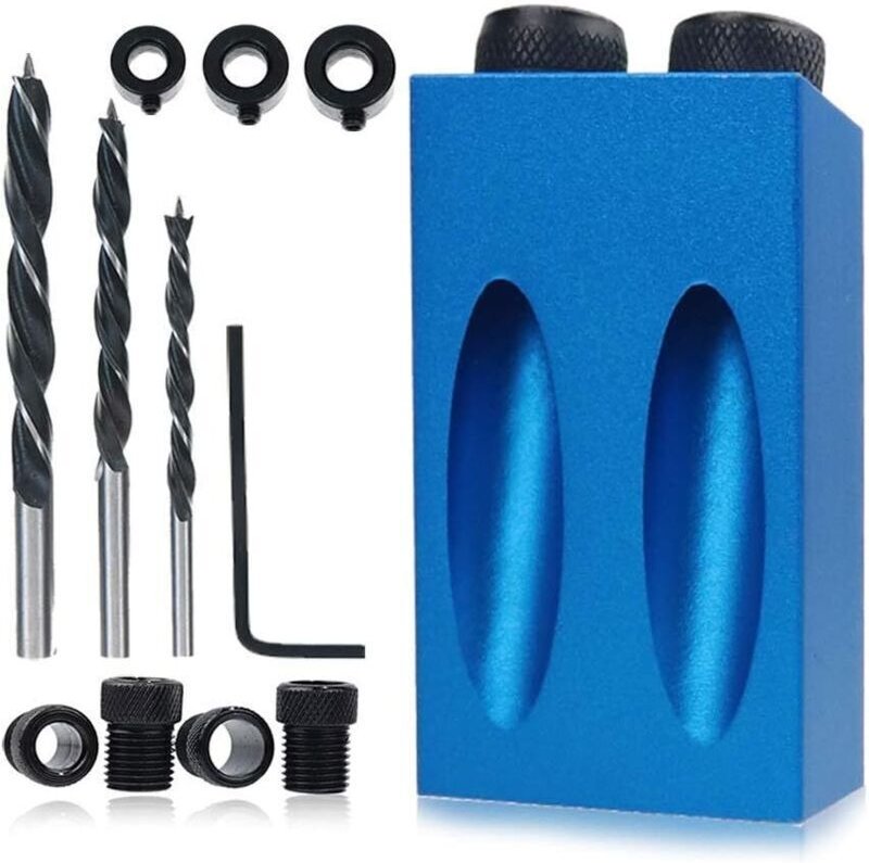 Holzbearbeitungshilfen, Winkelwerkzeug-Positionierer – 14-teilig, 15-Grad-Taschenlochlehre, Winkellochbefestigung für di...