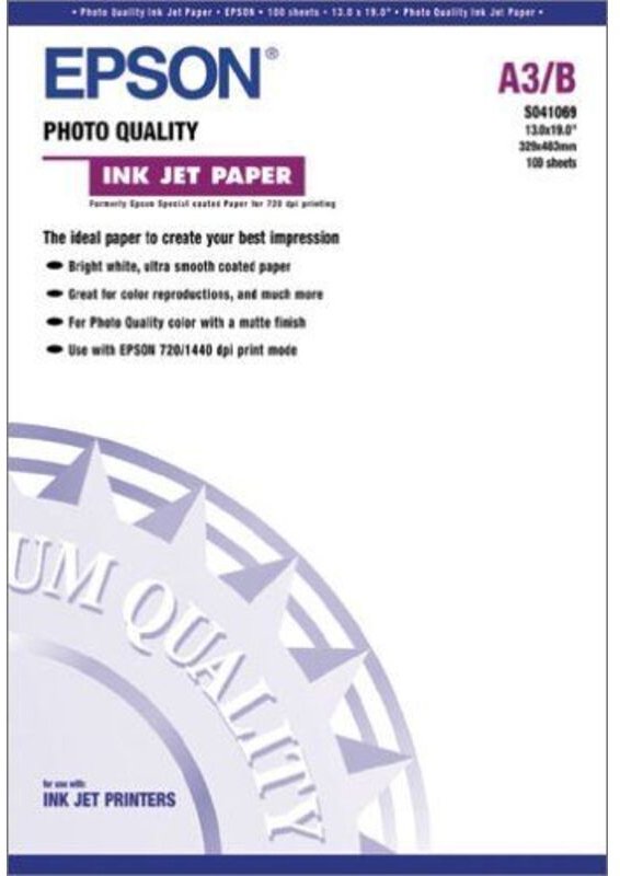 Epson Photo Quality Ink Jet Paper, DIN A3+, 102 g/m², 100 Blatt