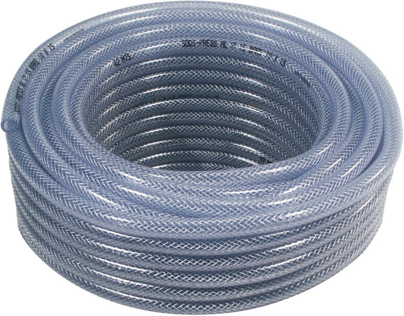 Flexibler PVC-Schlauch, verstärkt, Innendurchmesser 20 mm / pro Meter, transparent