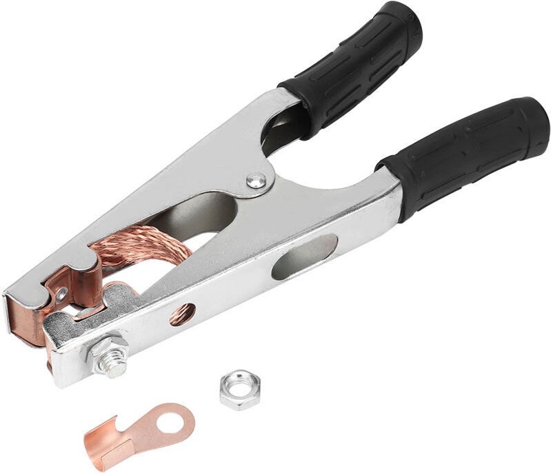 800-A-Erdungskabelklemme, vernickeltes Messing, zuverlässig, 9,4 x 3,9 Zoll, für Schweißgeräte