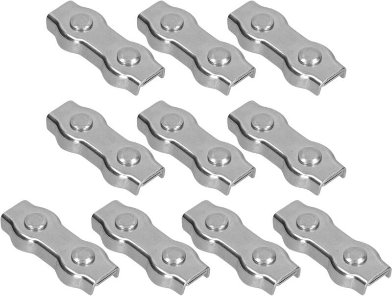 M2, M6, M10 Duplex-Kabelklemmen, Kabelklemmen aus Edelstahl 304, Kabelklemmen für den Schiff- und Hochbau (10 Stück M6).