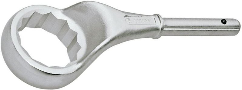 2 A 90 Zugringschlüssel, gekröpft, 12-kant, 90 mm