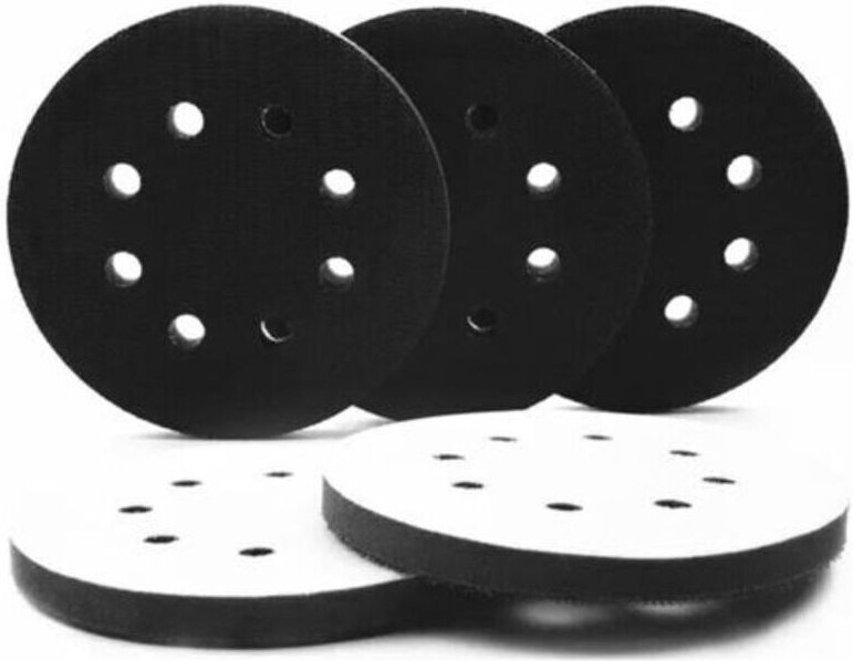 5-teiliges Set aus 125-mm-Schaumstoff-Zwischenpads mit 8 Löchern für runde und 125-mm-Polierscheiben sowie Schwamm-Zwisc...