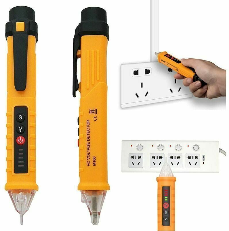 Dolaso - Spannungsprüfer, ac 12–1000 v Spannungsprüfer, einstellbare Empfindlichkeit, mit Taschenlampe und akustischem A...