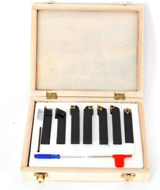 Drehstahl Satz 7-tlg Drehmeißel Set Drehwerkzeug Rehmeißelsatz für Drehmaschine 16mm