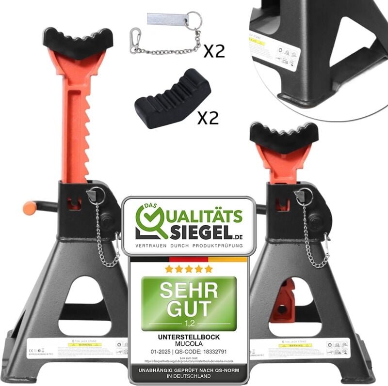 Unterstellbock 2x 6000KG pkw Wagenheber 6 t höhenverstellbar kfz Stützböcke