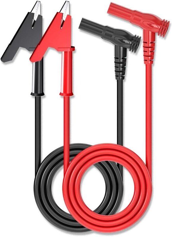 Dolaso - Multimeter-Messleitungen, rechtwinkliger Bananenstecker auf Krokodilklemmen, weiche Prüfkabelleitungen für elek...