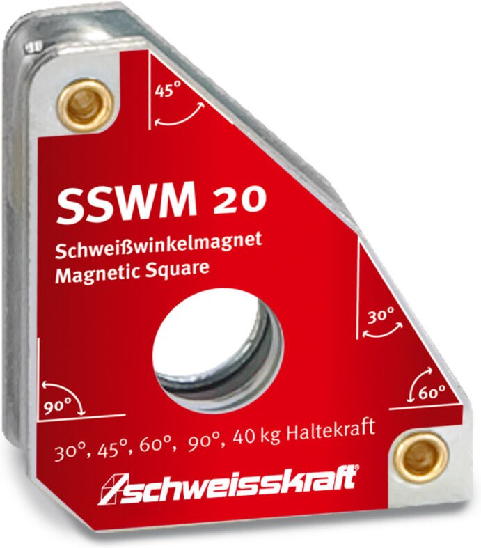 Schweisskraft - Schweißkraft Permanent Schweißwinkelmagnet 20 für Haltewinkel 30°, 45°, 60°, 90°