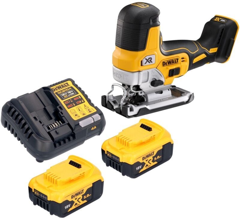 DeWalt DCS 335 P2 Akku Stichsäge 18 V 135 mm Brushless + 2x Akku 5,0 Ah + Ladegerät