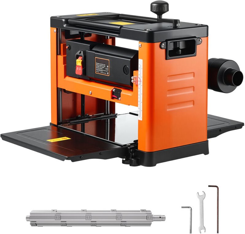 Mophorn Dickenhobel mit 330 mm breitem Arbeitstisch, Hobelmaschine für Holzbearbeitung, Spiralmesserkopf mit 24 Einsätze...