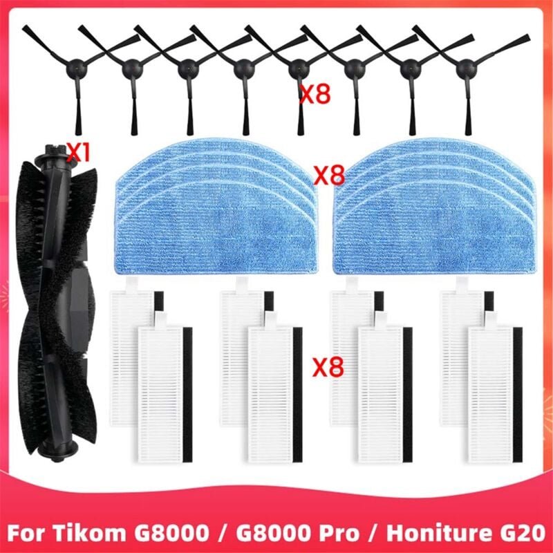 Für G8000 Roller Seitenbürste Filter Mopp Tücher Roboter Staubsauger