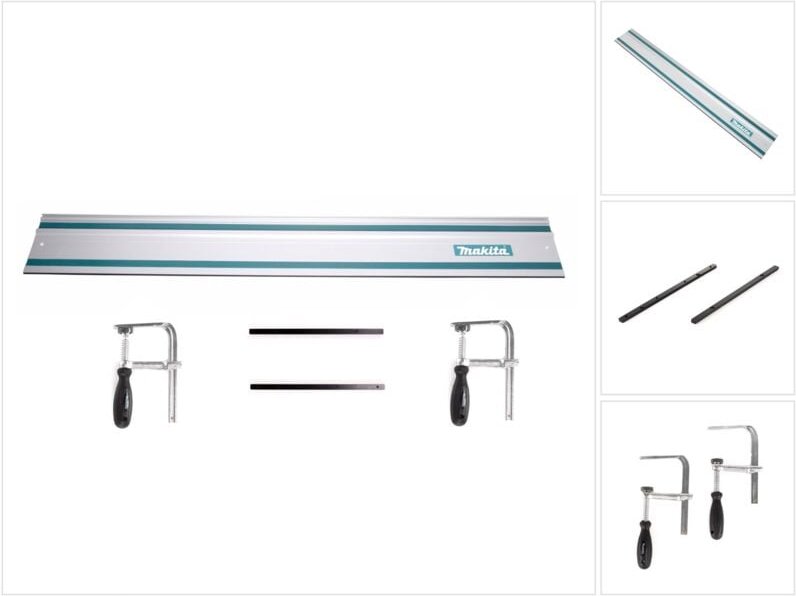 Makita Führungsschienen Set Führungsschiene 1400 mm + 2x Führungsschienenverbinder + 2x Schraubzwingen
