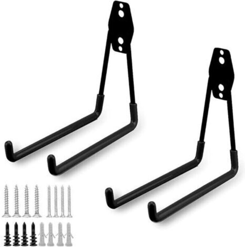 Stück Stahl-Garagenhaken, Werkzeughaken mit Antirutschbeschichtung, robuste Halterung zum Aufhängen von Leitern/Fahrräde...