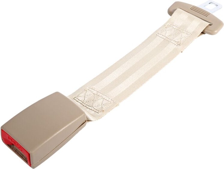 Universelle Sicherheitsgurtverlängerung für Sicherheitsgurte mit beiger Schnalle