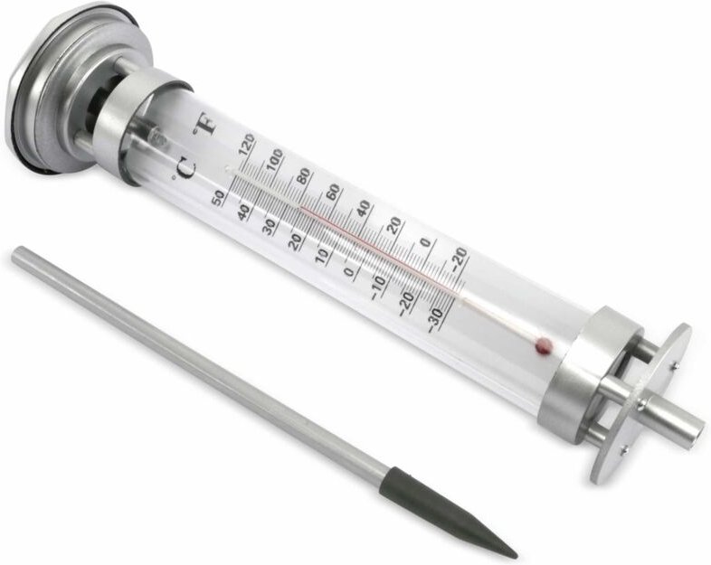 Solar Garten-Thermometer Solarlampe Außenthermometer Solarleuchte Gartenlampe