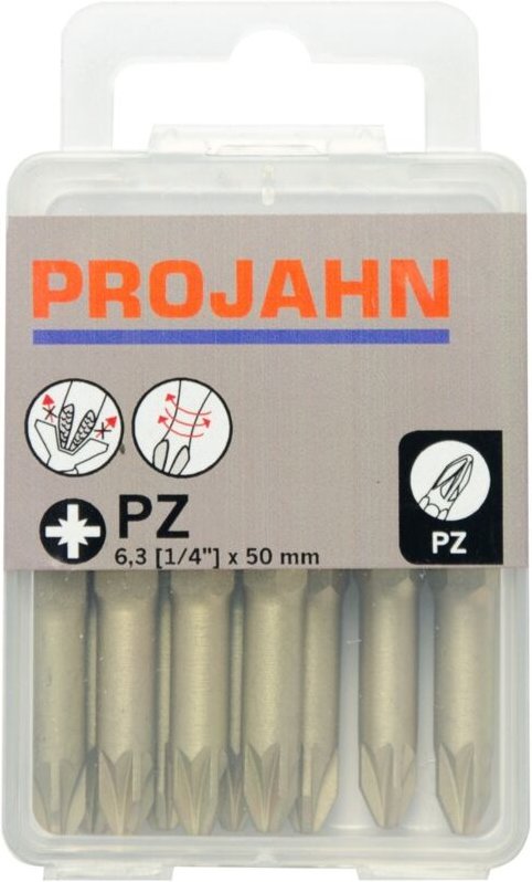 1/4' star Bit, l 50mm PZ2 ZrN, 10er Pack - Projahn