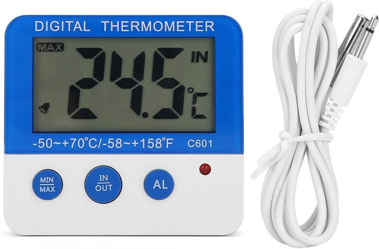 Gefrierschrankalarm, praktisches elektronisches digitales LCD-Display-Gefrierschrankthermometer für Gefrierschrank, Aqua...