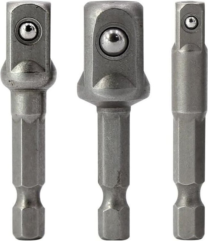 3-teiliger Sechskantmutter-Adapter, Steckeradapter, Schraubendreher-Stecknuss-Adapter 1/4",/1/2",/3/8"