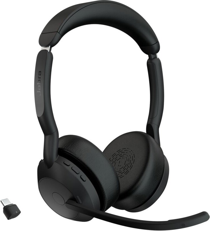 Evolve2 55 Kabelloses Stereo-Headset mit Air Comfort Technologie, Noise Cancelling Mikrofonen und anc, für UC-Plattforme...
