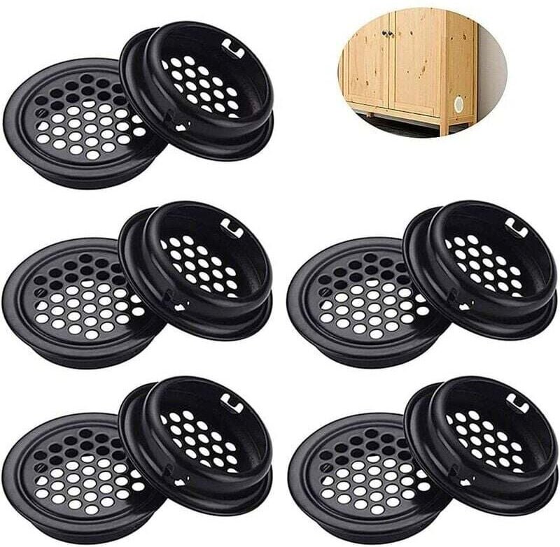 Schwarze Edelstahl-Kühllufteinlässe, 35 mm flache Öffnung