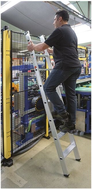 Euroline Premium 30176 Alu Stufenanlegeleiter mit Vario Einhängehaken Ø 60mm 16 Stufen