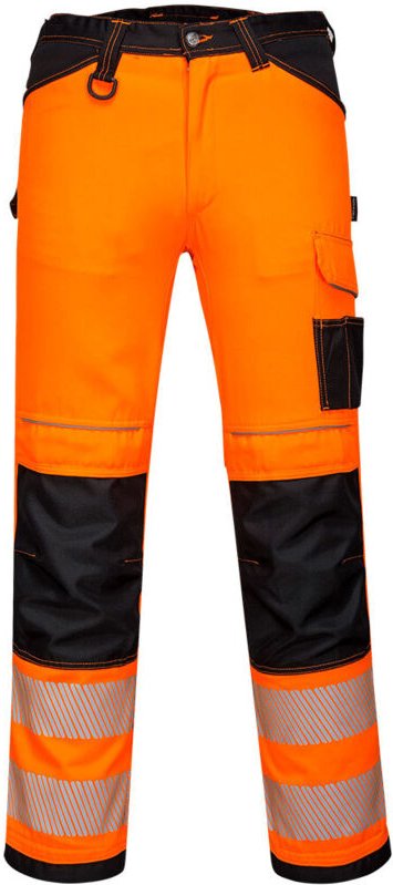 Arbeitshose PW3 Hi-Vis Orange/Schwarz Kurz L - FR(48) - UK(38)
