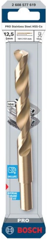 Bosch PRO Spiralbohrer Stainless Steel HSS-Co, 12,5 x 101 x 152 mm